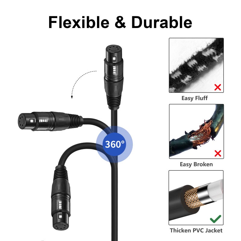 EBXYA كابل EBXYA 5 دبابيس XLR إلى RJ45 - كابل RJ45 إلى 5 دبابيس XLR ذكر/أنثى بطول 3 أقدام، 1 زوج - Image 2